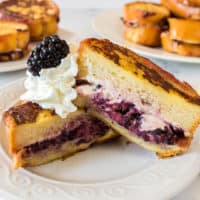 Oozing with sweet blackberries and melty cream cheese, Blackberries and Cream Stuffed French Toast is the perfect meal to make for someone special! It'll become your new family favorite!