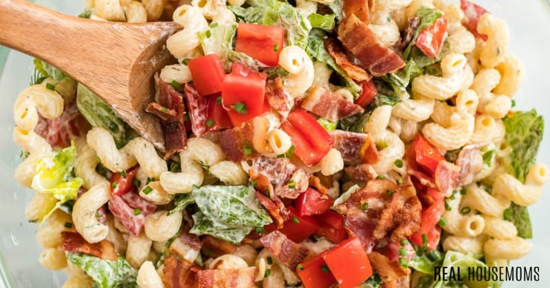 Easy Blt Pasta Salad With Video Easy Side Dish Real Housemoms