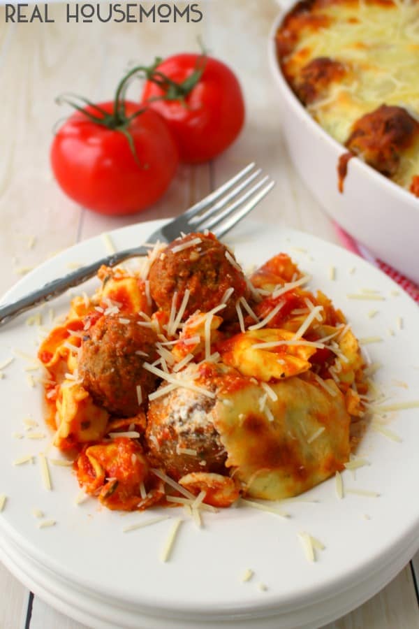 Easy Baked Tortellini and Meatballs ⋆ Real Housemoms