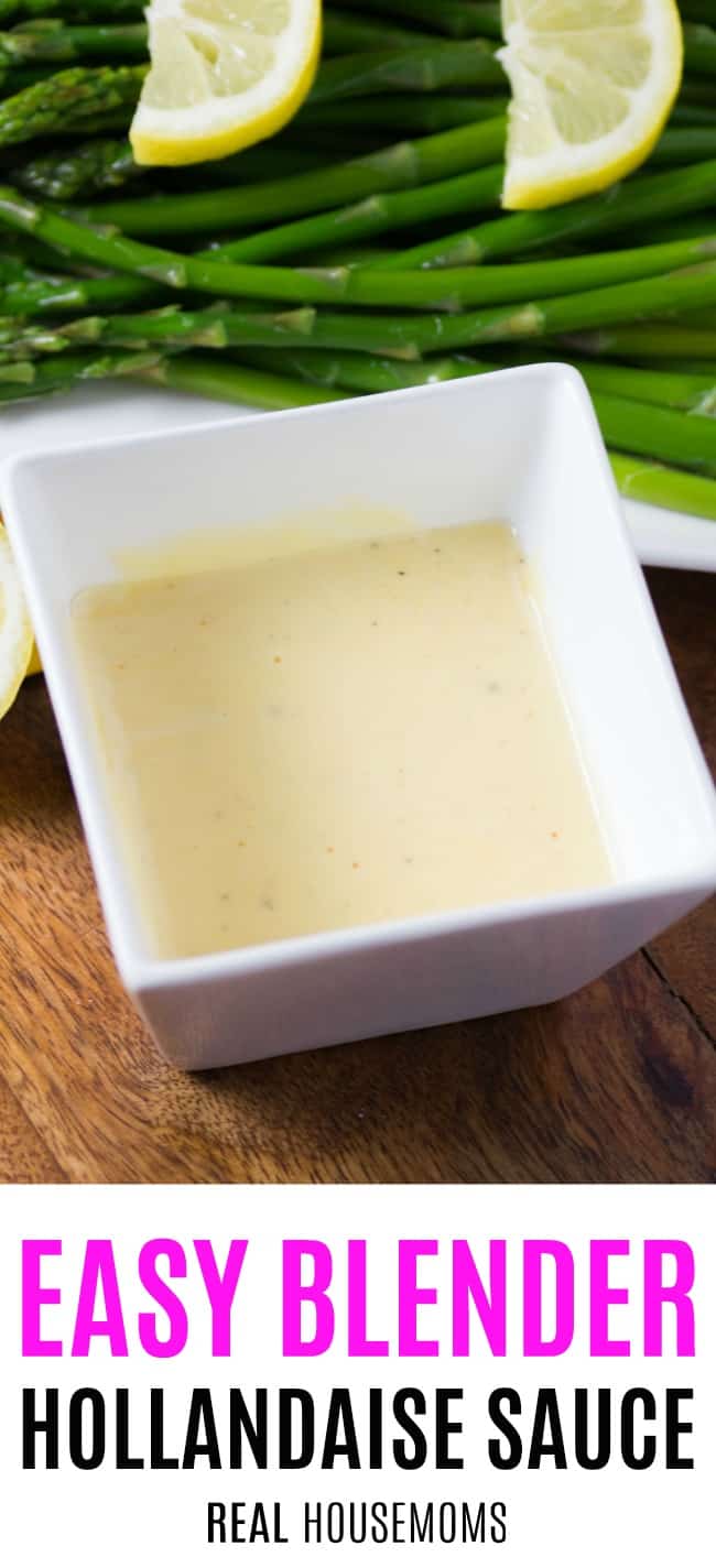 easy blender hollandaise sauce in a small bowl
