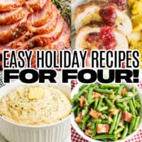 square collage of 4 holiday recipes with text overlay