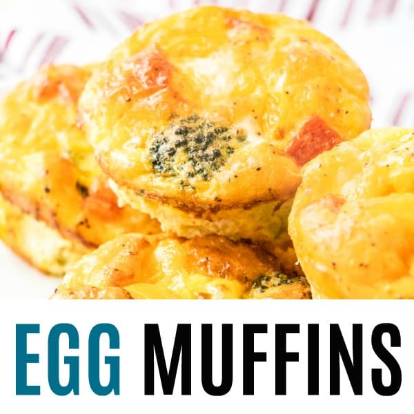 square image of egg muffins with text