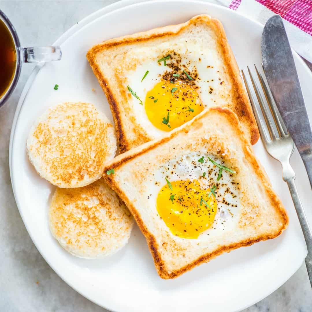 Call it Eggs in a Basket or Egg in a Hole. It doesn't matter what you call this easy and simple breakfast you just can never go wrong making it!