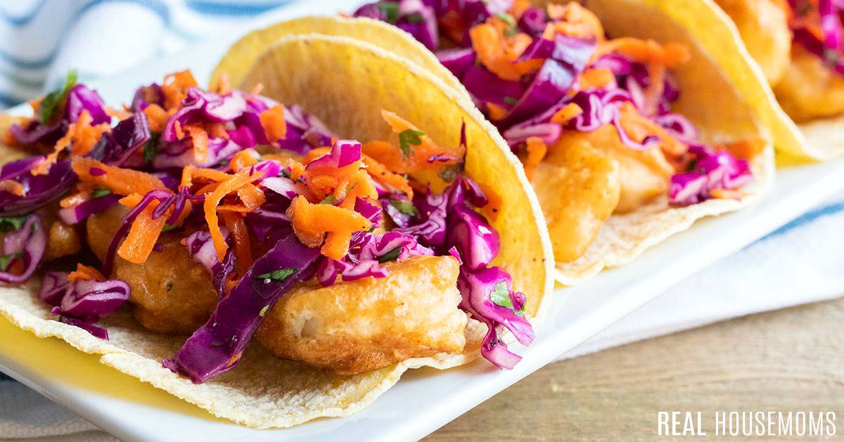Fish Tacos with Red Cabbage Slaw ⋆ Real Housemoms