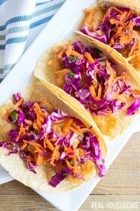 Fish Tacos with Red Cabbage Slaw ⋆ Real Housemoms