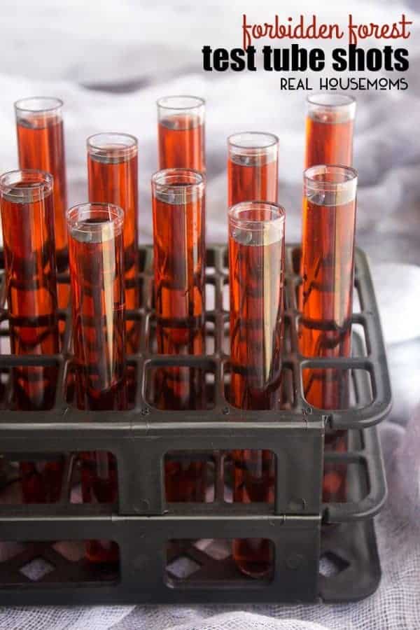 Scare up some fun at your Halloween party with these FORBIDDEN FOREST TEST TUBE SHOTS!