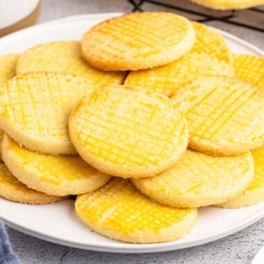 square image of a plate of French Butter Cookies