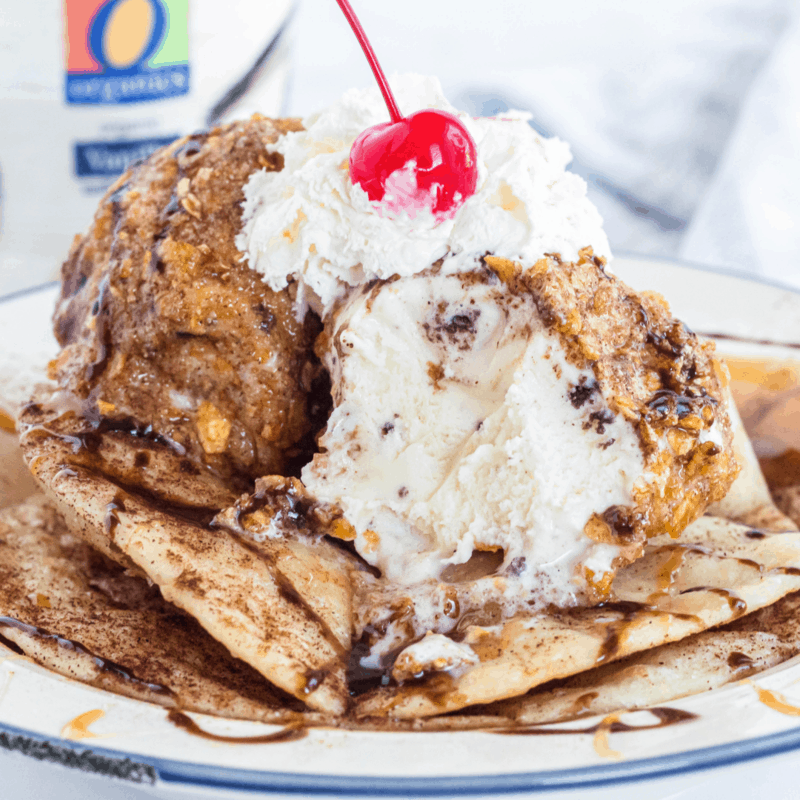 Fried Ice Cream is the best indulgent dessert! Surprisingly easy to make, and you can use whichever flavor of ice cream you love!
