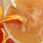 Ripe peaches and sweet Cara Cara oranges come together for a burst of flavor in this refreshing FROZEN PEACH AND CARA CARA ORANGE MARGARITA!