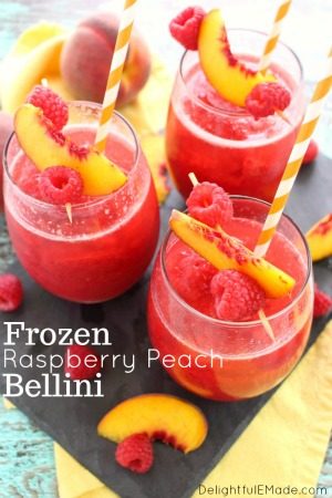 Frozen Raspberry Peach Bellini by Delightful E Made