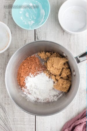 cocoa powder, corn starch, and brown sugar in a medium saucepan