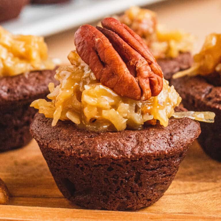 German Chocolate Brownie Bites