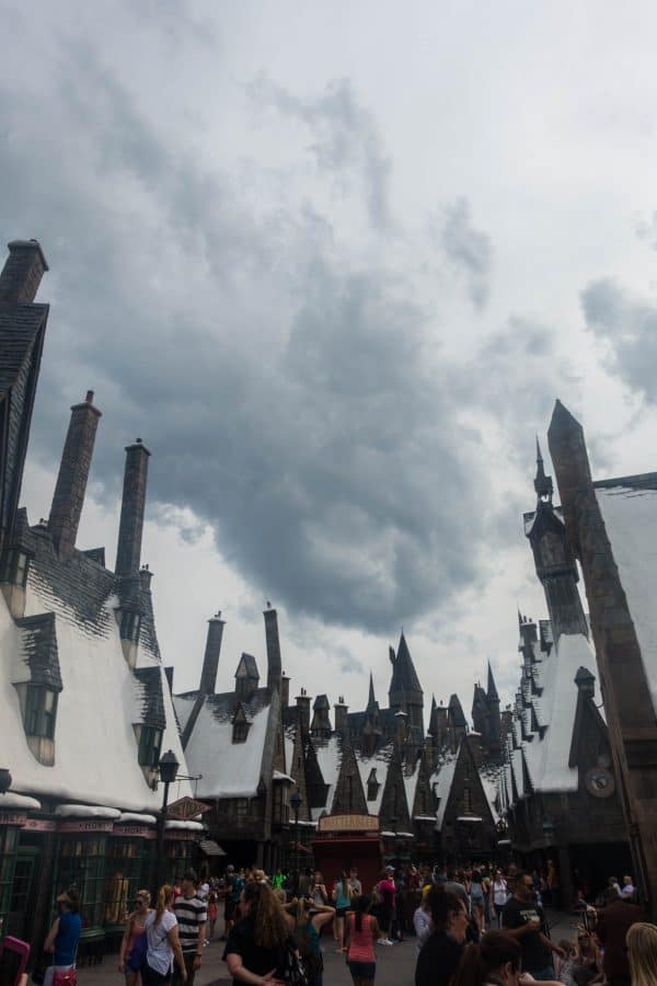 Universal Studios Wizarding World of Harry Potter Snow Topped Rooves in Hogsmead