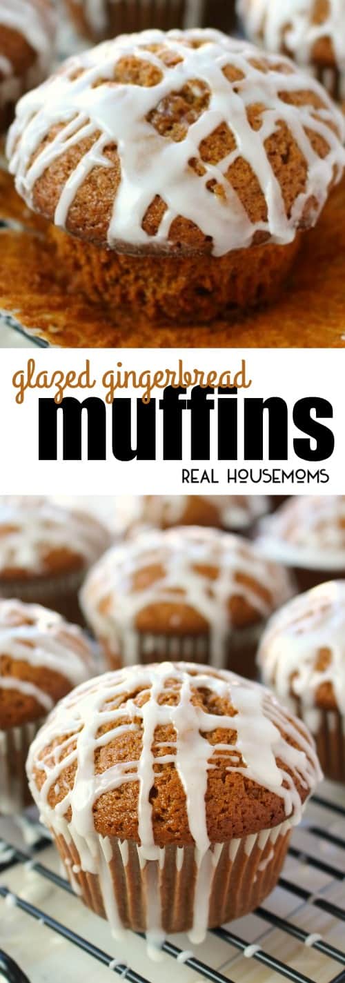Glazed Gingerbread Muffins ⋆ Real Housemoms