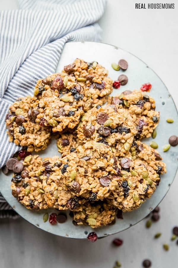granola breakfast cookies on a plate