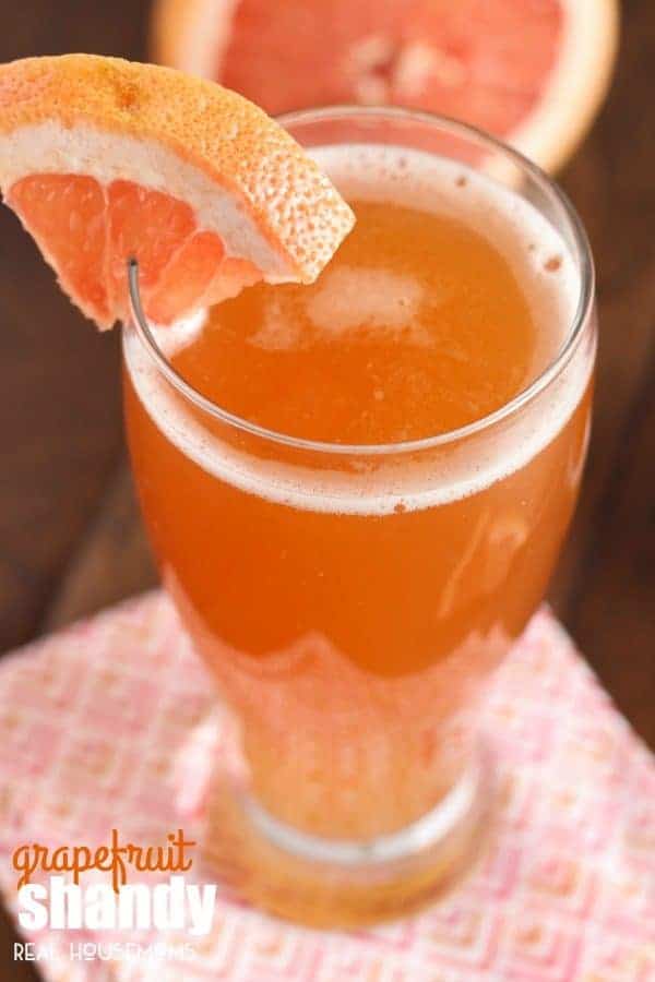 This light and refreshing GRAPEFRUIT SHANDY is bursting with sweet grapefruit flavor. It’s topped with ice cold beer, making it a shandy that's perfect for summer sipping!