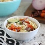 Bring all the flavors of Greece to your next barbecue with this GREEK PASTA SALAD. It's a fun twist on a classic side dish!