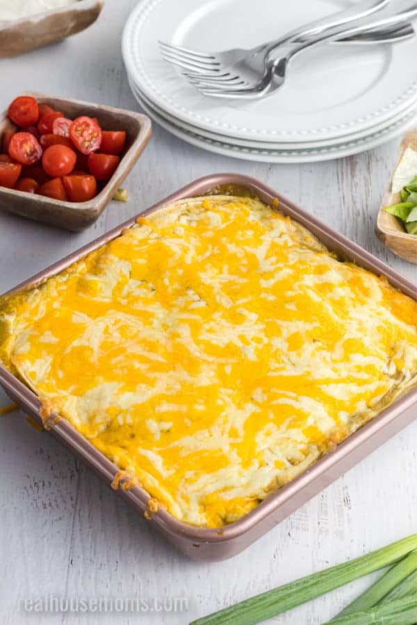 Green Chili Chicken Enchilada Casserole ⋆ Real Housemoms