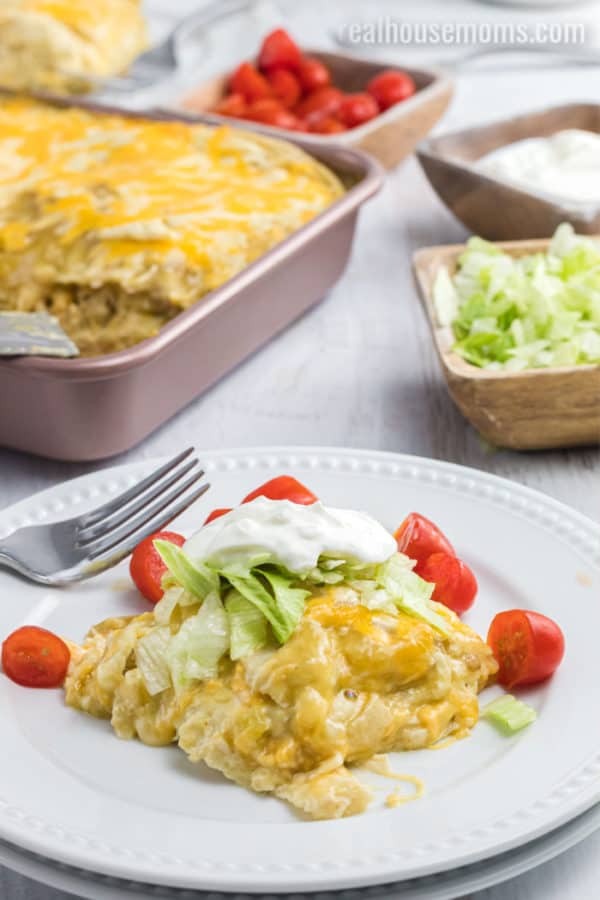 Green Chili Chicken Enchilada Casserole ⋆ Real Housemoms