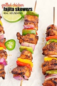 These GRILLED CHICKEN FAJITA SKEWERS have all of the flavors of a classic fajita on a stick!