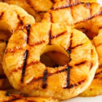 square image of grilled pineapple rings