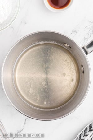 simmered gelatin and water in a saucepan