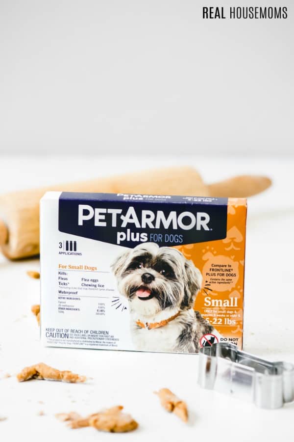petarmor plus with dog treat dough and cookie cutter