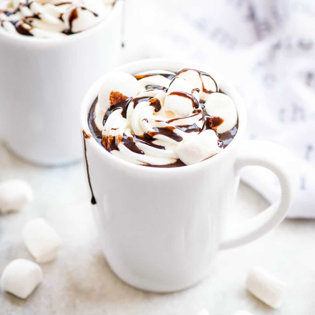 Homemade Hot Chocolate is creamy, smooth and easy to make. Serve with whipped cream and marshmallows, for the ultimate winter treat!