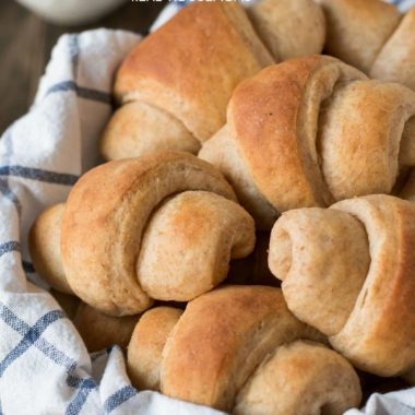 Make half your grains whole grain and enjoy your next meal with a side of the fluffiest Honey Wheat Dinner Rolls!