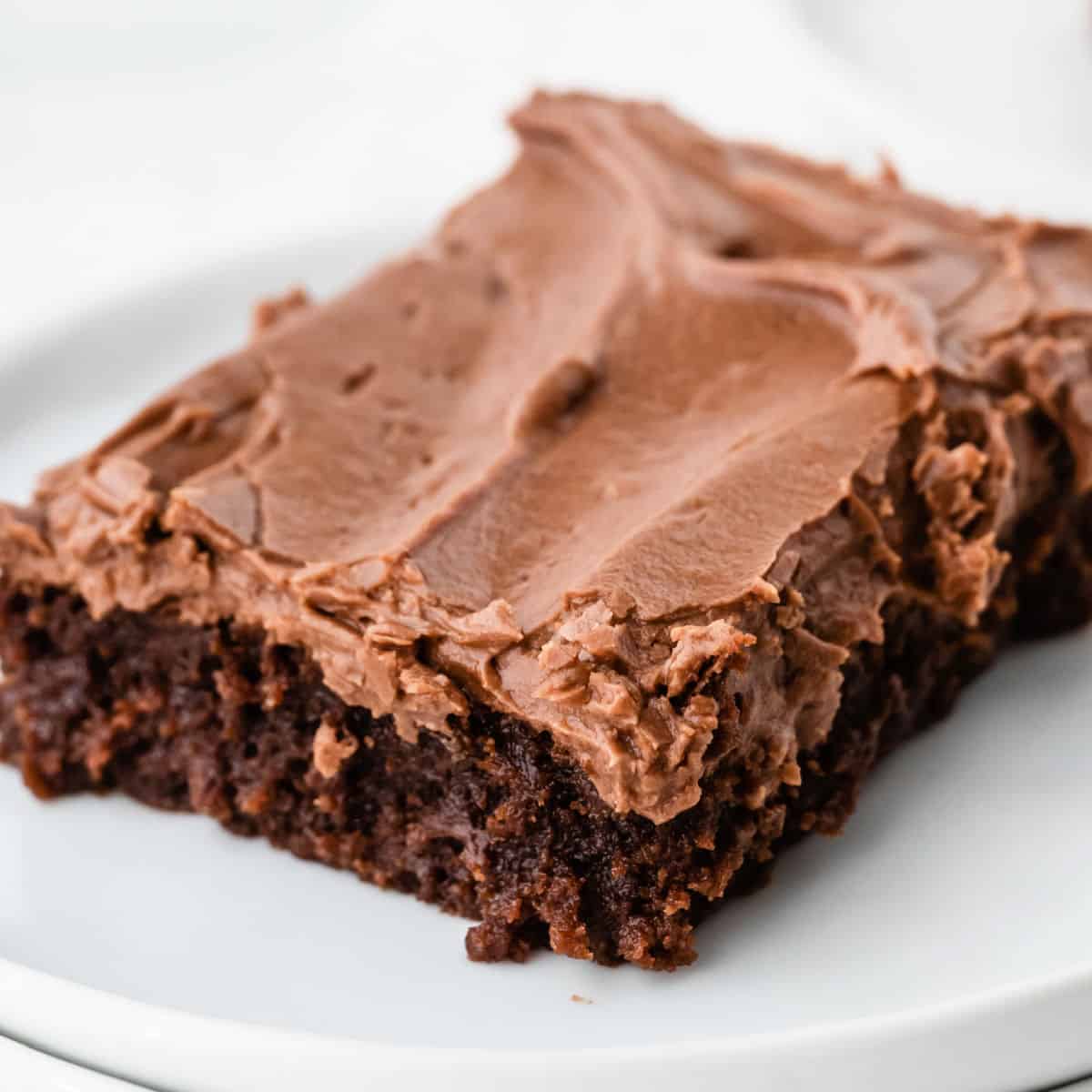 square image of a lunch lady brownie on a white plate