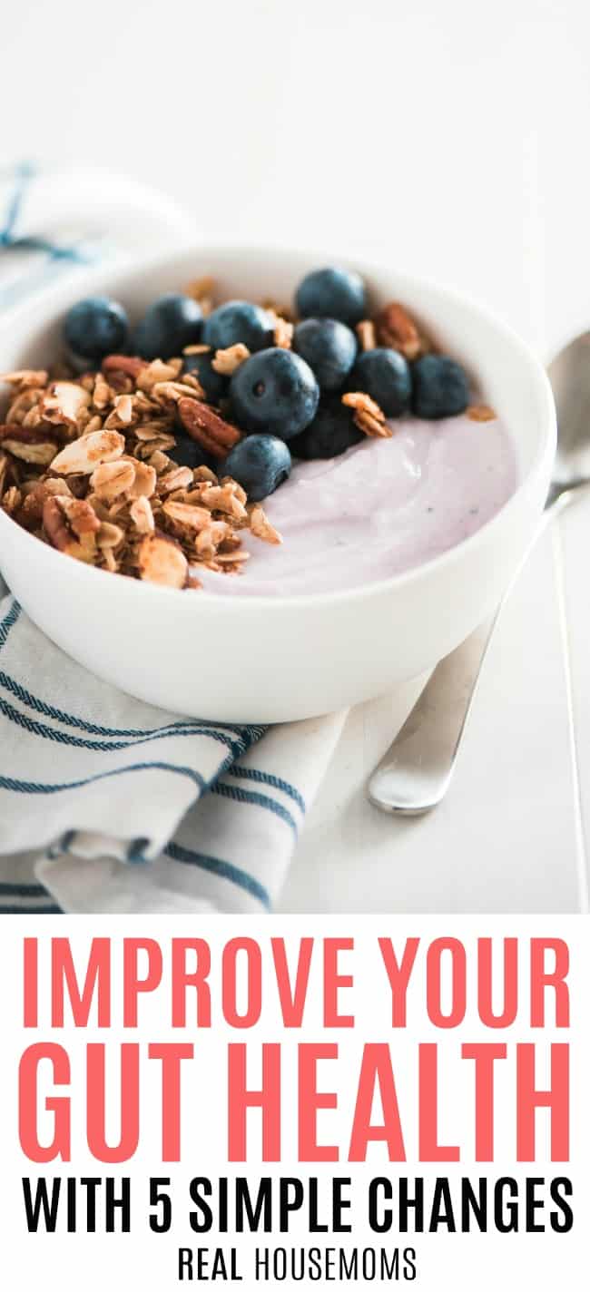 Yogurt bowl topped with granola and blueberries