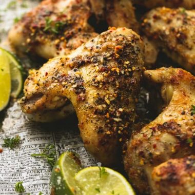 Easy marinated and grilled or baked jerk chicken wings are bursting with savory, spicy flavors that will leave you craving more!
