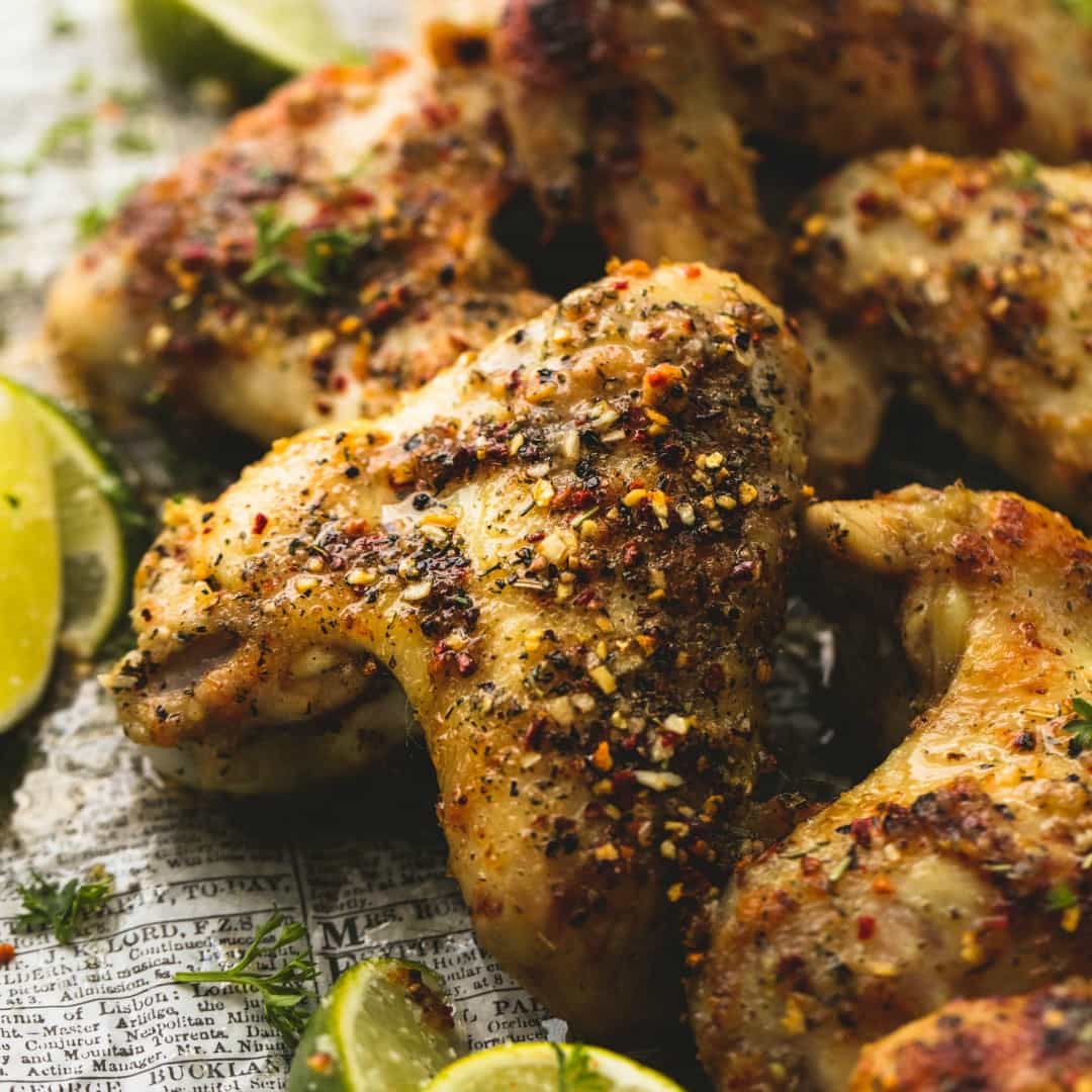 Easy marinated and grilled or baked jerk chicken wings are bursting with savory, spicy flavors that will leave you craving more!