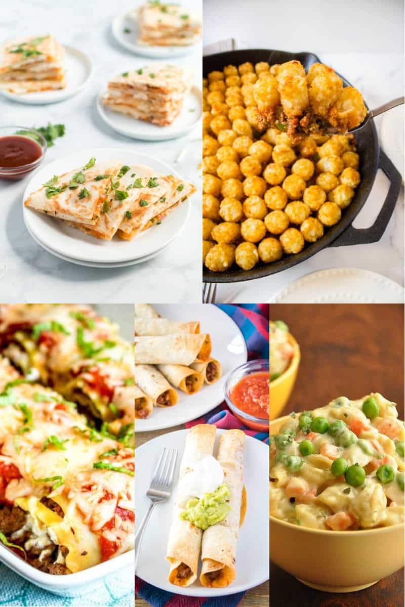 collage of kid friendly dinner recipes
