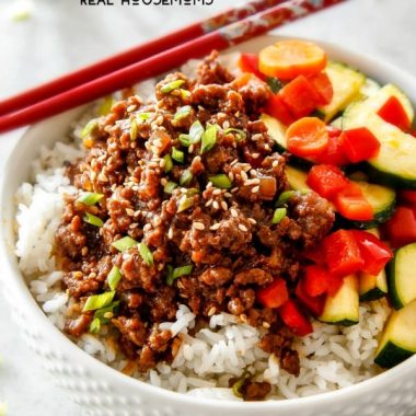 Budget friendly Korean Beef Bowls on your table in less than 30 minutes, bursting with flavor and one of the absolute easiest meals you will ever make!