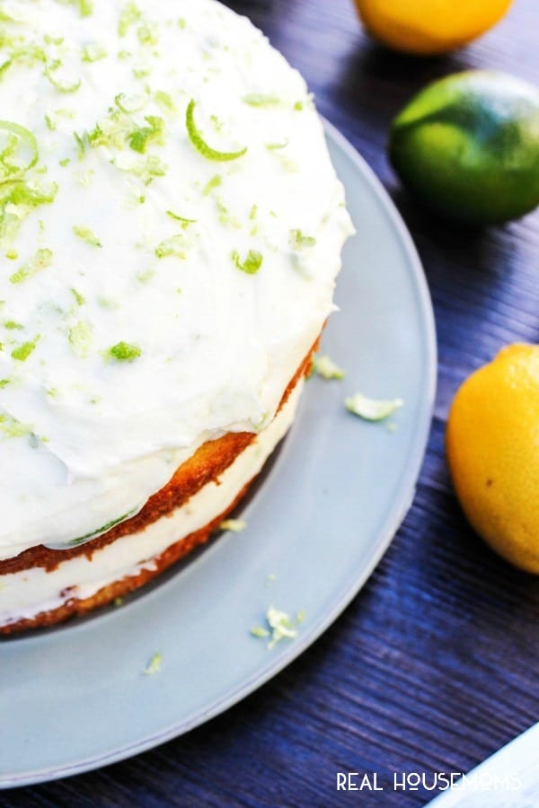 Spring has come early with this LEMON-LIME LAYER CAKE - a beautiful layer lemon cake with lime buttercream!