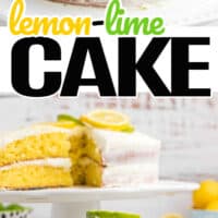 top picture a whole lemon lime layer bottom pie is a slice of lemon lime layer cake