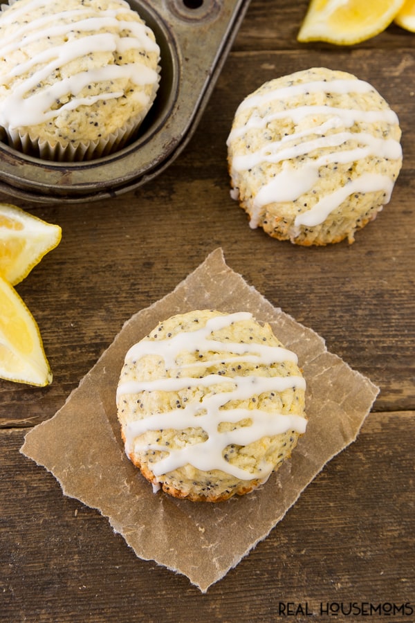 Lemon Lovers pucker up with these lemony poppy seed muffins drizzled with lemon glaze. It's a flavor explosion in your mouth that is perfect for breakfast, brunch or just snacking!