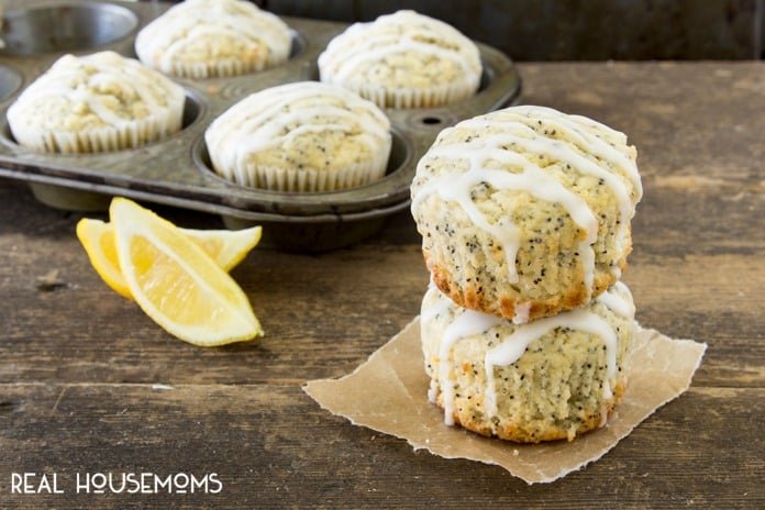 Lemon lovers pucker up with these LEMON POPPY SEED MUFFINS drizzled with lemon glaze. It's a flavor explosion in your mouth that is perfect for breakfast, brunch or just snacking!
