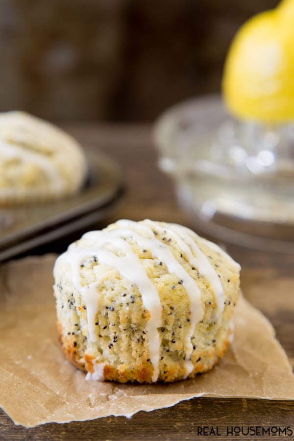 Lemon Lovers pucker up with these lemony poppy seed muffins drizzled with lemon glaze. It's a flavor explosion in your mouth that is perfect for breakfast, brunch or just snacking!