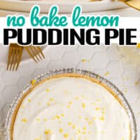 top is a slice of lemon pudding pie , bottom is a whole pie of lemon pudding