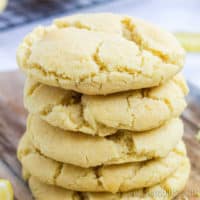 A stack of Lemon Sugar Cookies on a board