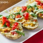 These baked LOADED MEXICAN POTATO SKINS are a fun appetizer that has loads of Mexican flavor to make you keep coming back for more!