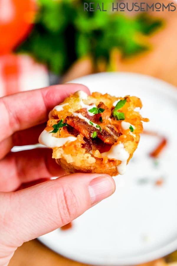 Loaded Tater Tot Bites are crisp tater tot cups filled with your favorite loaded baked potato ingredients!