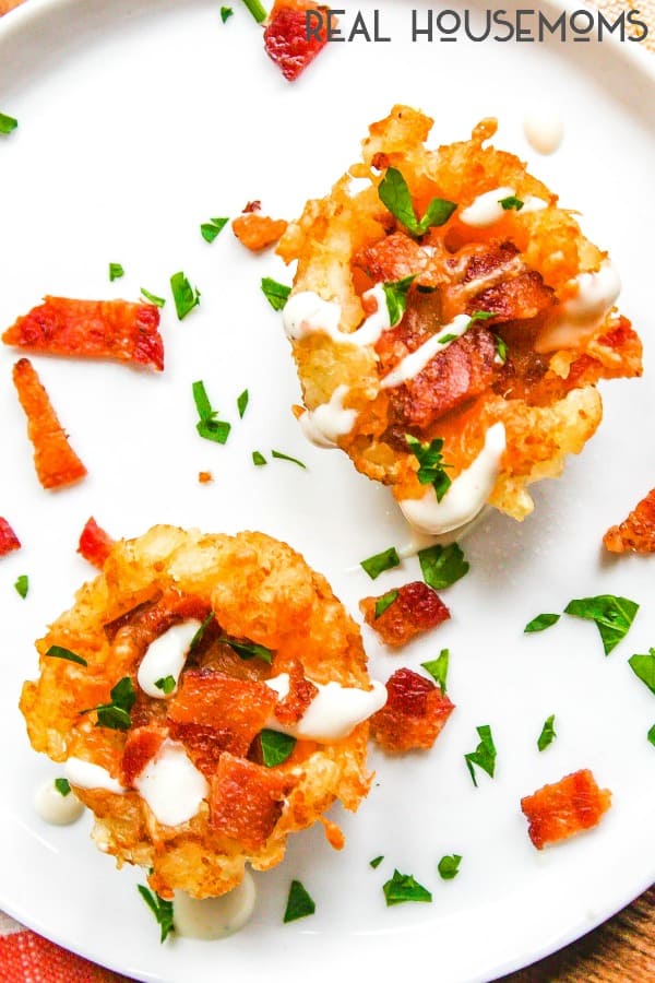 Loaded Tater Tot Bites are crisp tater tot cups filled with your favorite loaded baked potato ingredients!