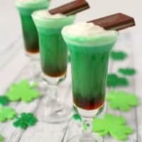 These sweet LUCK OF THE IRISH SHOTS are sure to pack a punch! Perfect for celebrating St. Patrick's Day, or any time you're in the mood for a chocolate & mint drink!