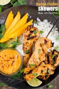 Cook up some yummy Thai food in your own backyard with these sweet and tender MANGO CHICKEN SKEWERS!