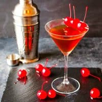 Made with whiskey, sweet vermouth, and bitters, this classic Manhattan Drink is the ultimate libation for any dinner or cocktail party!