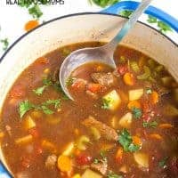 MEXICAN BEEF AND VEGETABLE SOUP is a family-favorite loved by all! This soup tastes like it's simmered all day, but only takes 30 minutes from start to finish!