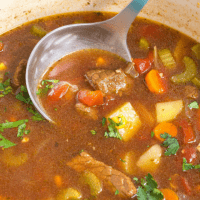 MEXICAN BEEF AND VEGETABLE SOUP is a family-favorite loved by all! This soup tastes like it's simmered all day, but only takes 30 minutes from start to finish!